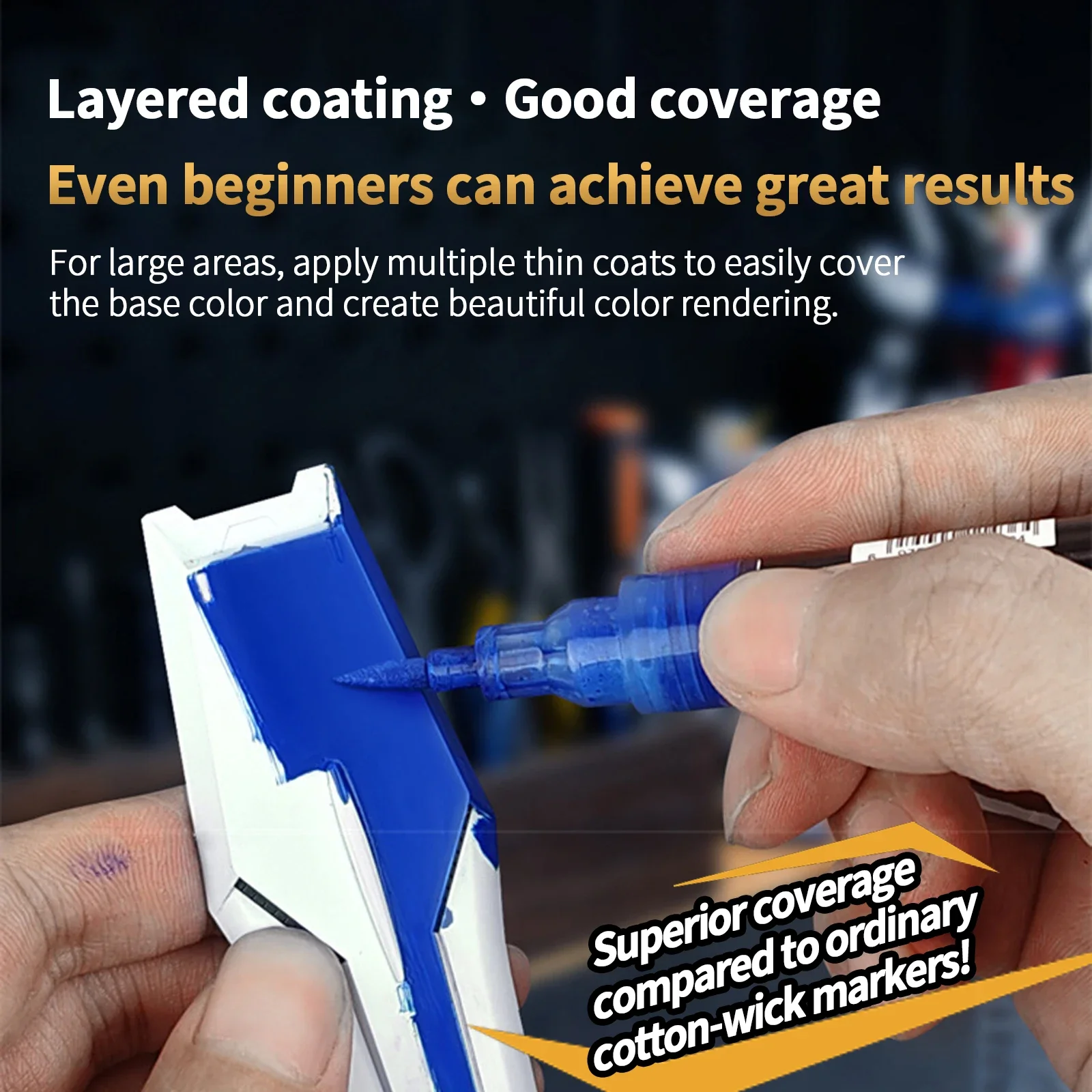 Stedi MA10 MA15 Acryl-Farbmarker mit Frontventil und Weicher Spitze, Wasserbasiert für Gunpla, Mecha-Figuren, DIY-Hobby, Malerei und Färbung – Detail 6