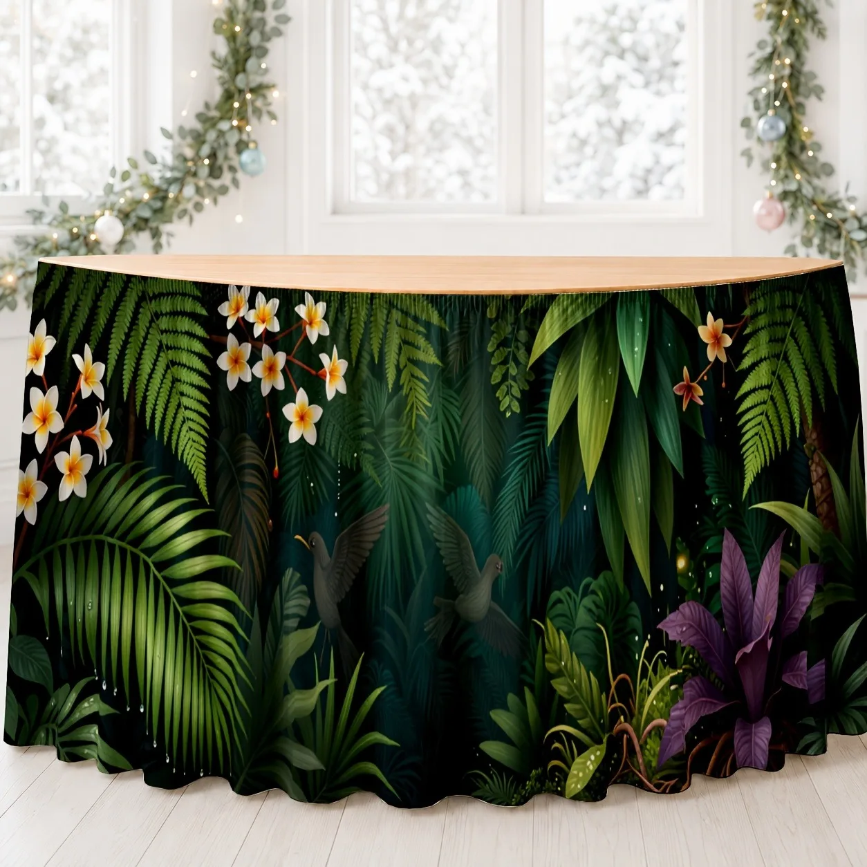 Green exotic plant decorations for office desks, dining tables, work areas, study rooms, home offices, table skirts
