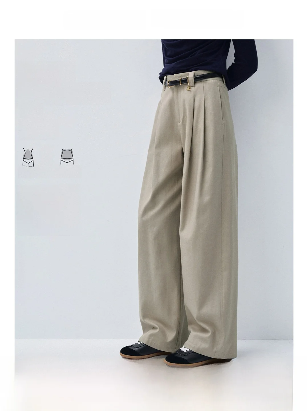 plus Size Women's Fleece Lined Wide Leg Casual Pants High Waist Straight Cut Autumn Winter Comfortable plus SizeMM Trousers