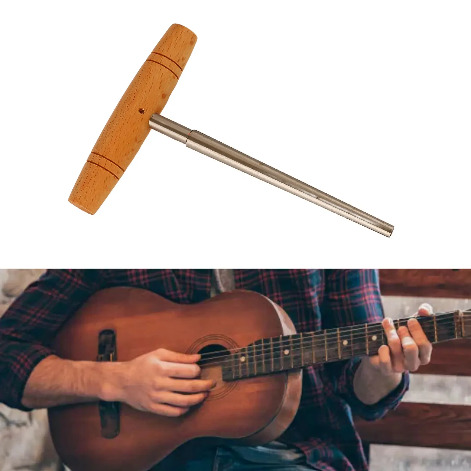 

Guitar Pin Hole Reamer Handheld End Peg Hole Reamer Reaming Cutting Tool With Solid Wood T Handle