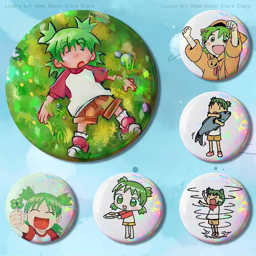 Y-Yotsuba Cute K-Koiwai Button Pin Daily Stylish Ornament Badge Exquisite Round Brooches Backpack Accessorie