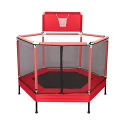 Trampoline for Children Exercise Trampoline with Protective Net Equipped Indoor Sports Entertainment Support 120 KG