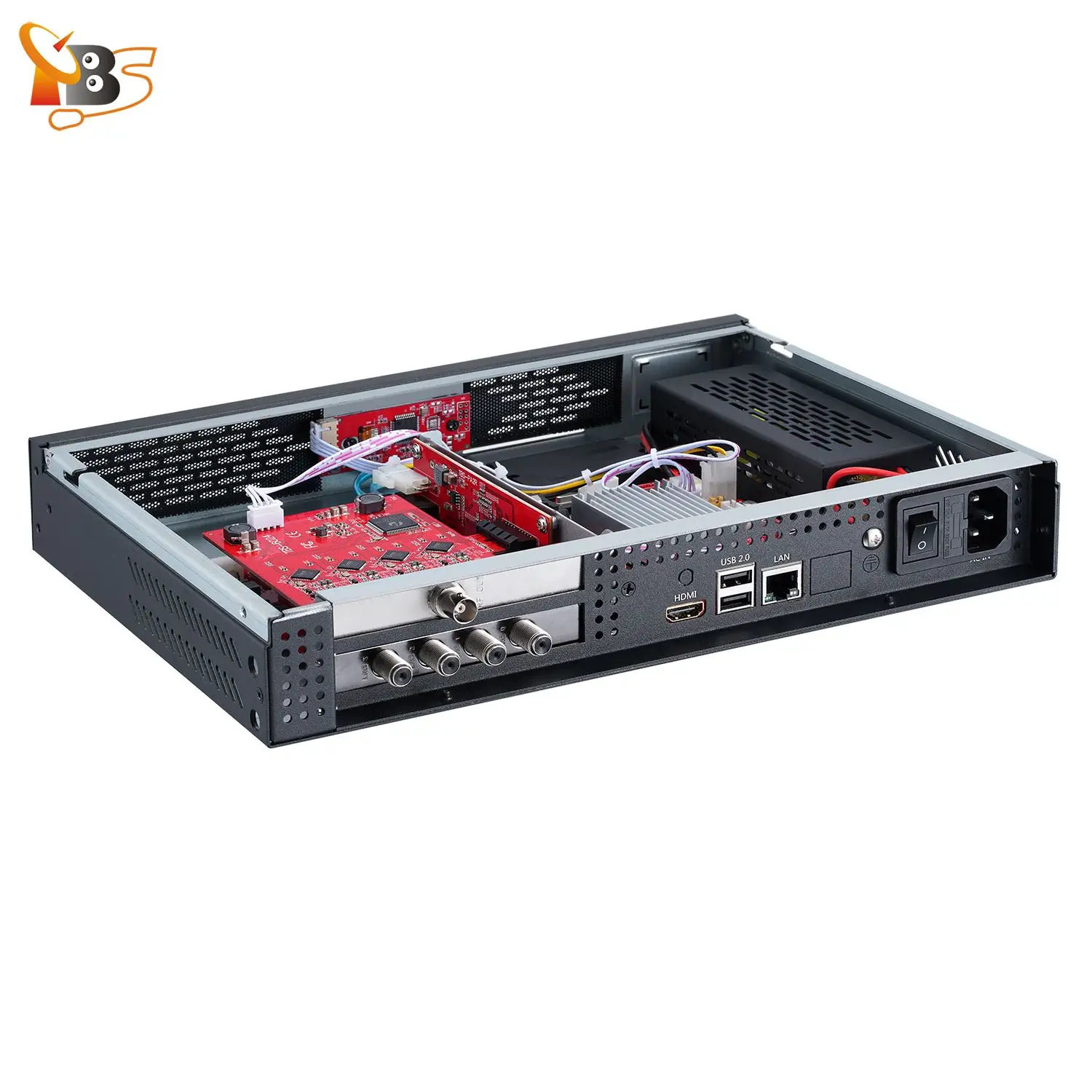 TBS2925 MOI صندوق ذكي 2 فتحات PCIe خادم بث IPTV صغير بث مباشر للتلفزيون/OTT لث IPTV/فيديو/مركز الوسائط