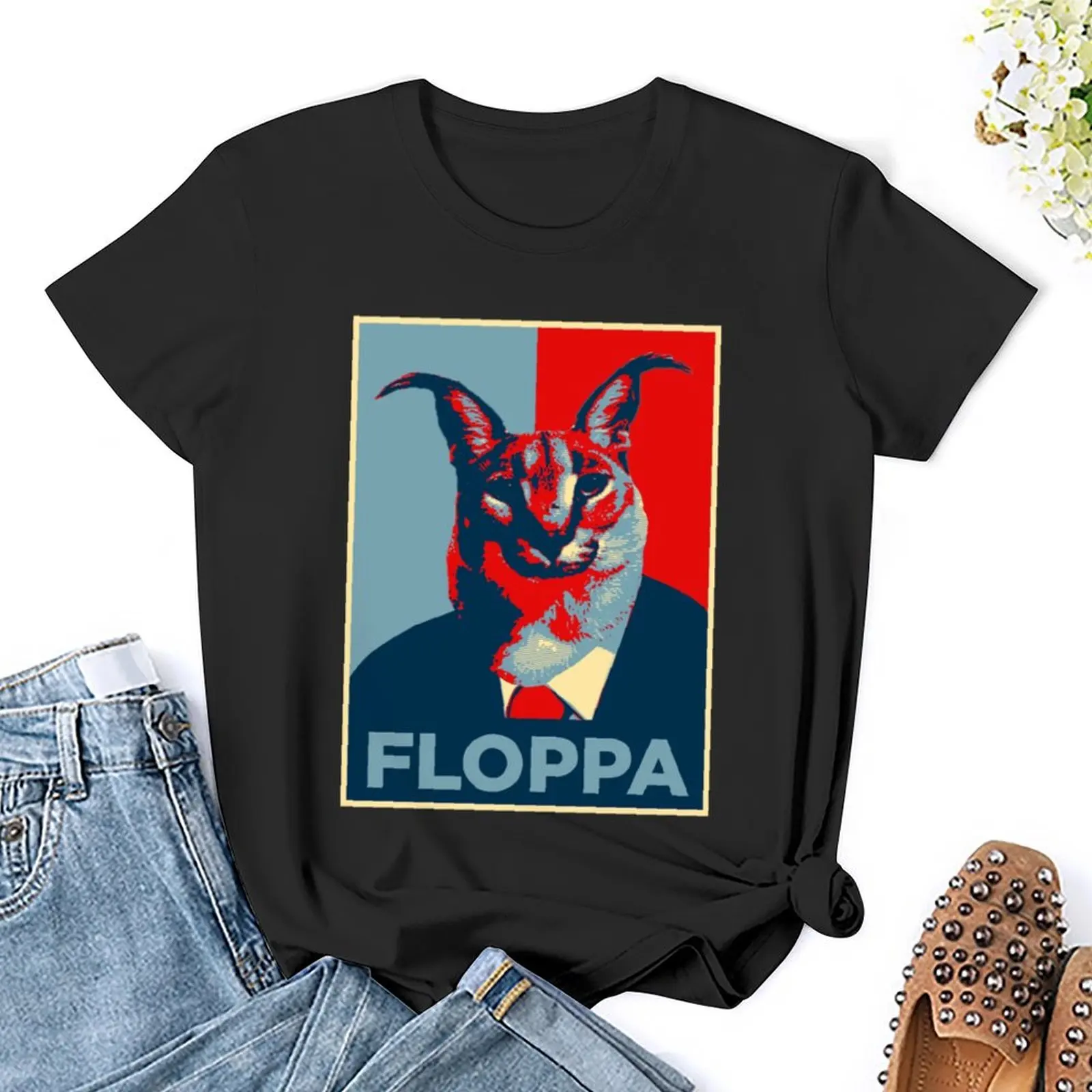 Big floppa T-Shirt tops quick-drying Short sleeve tee cat shirts for Women