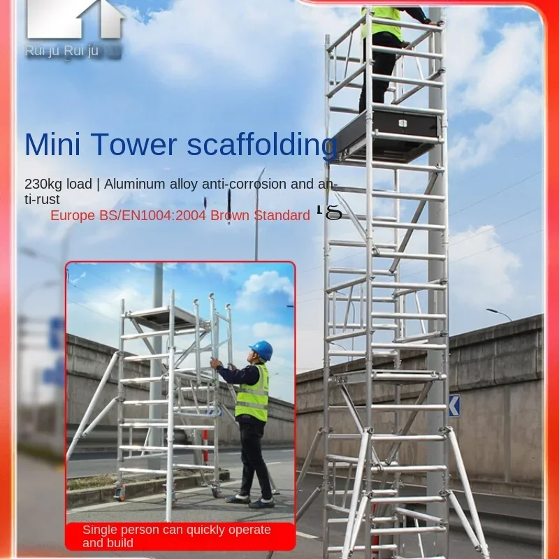 

ZC Aluminum Alloy Folding Shelf Quick Installation Scaffolding Movable Engineering Decoration Ladder