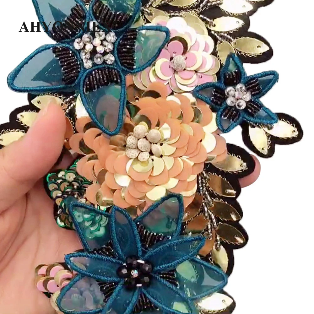 1 Piece 3D Type Shells Sequins Flower Patches Multi-layers DIY Clothes Applique