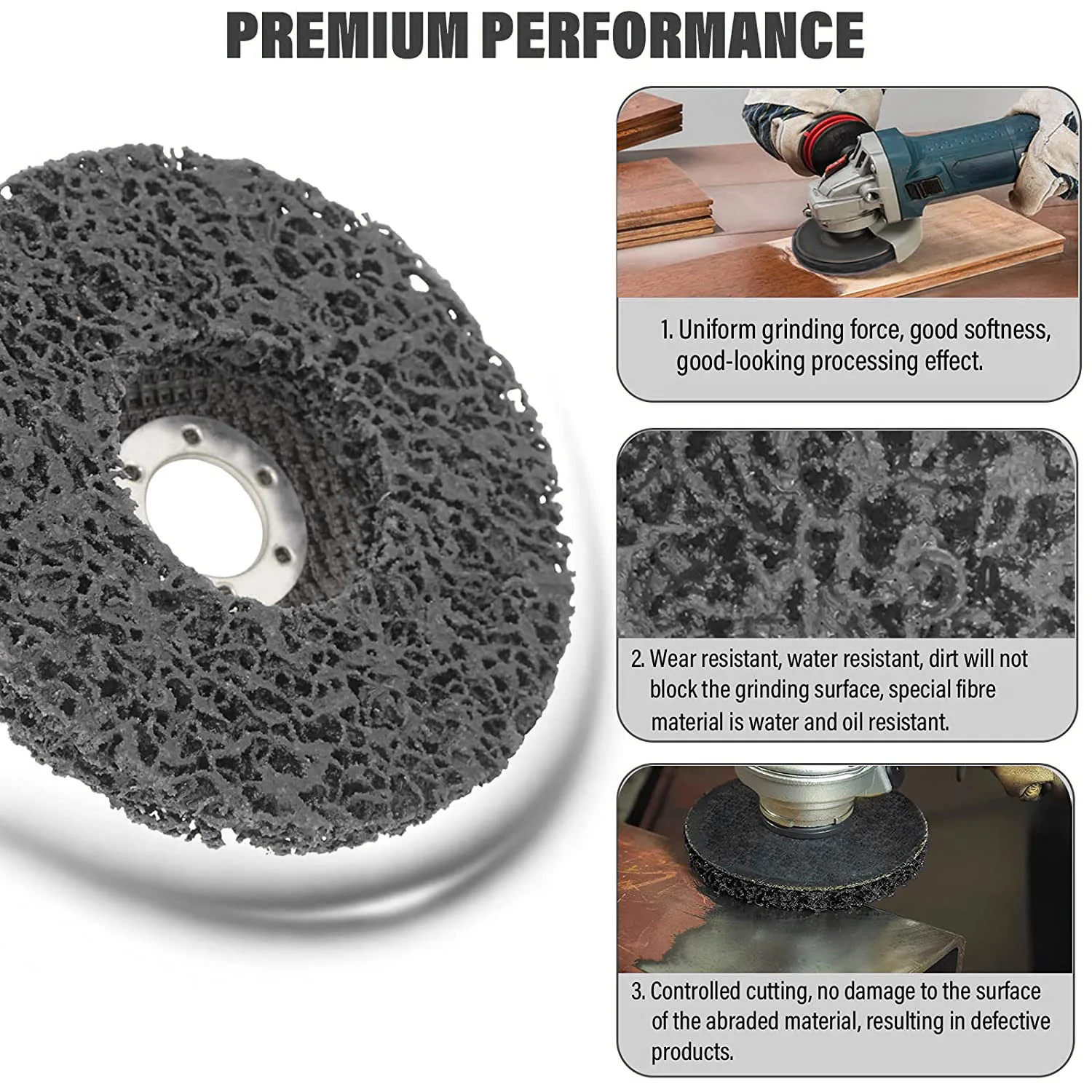 4/4.5/5 Inch Coral Disc Poly Strip Disc Diamond Grinding Wheel Flap Disc for Angle Grinder Rust Removal Cleaning Polishing Wheel