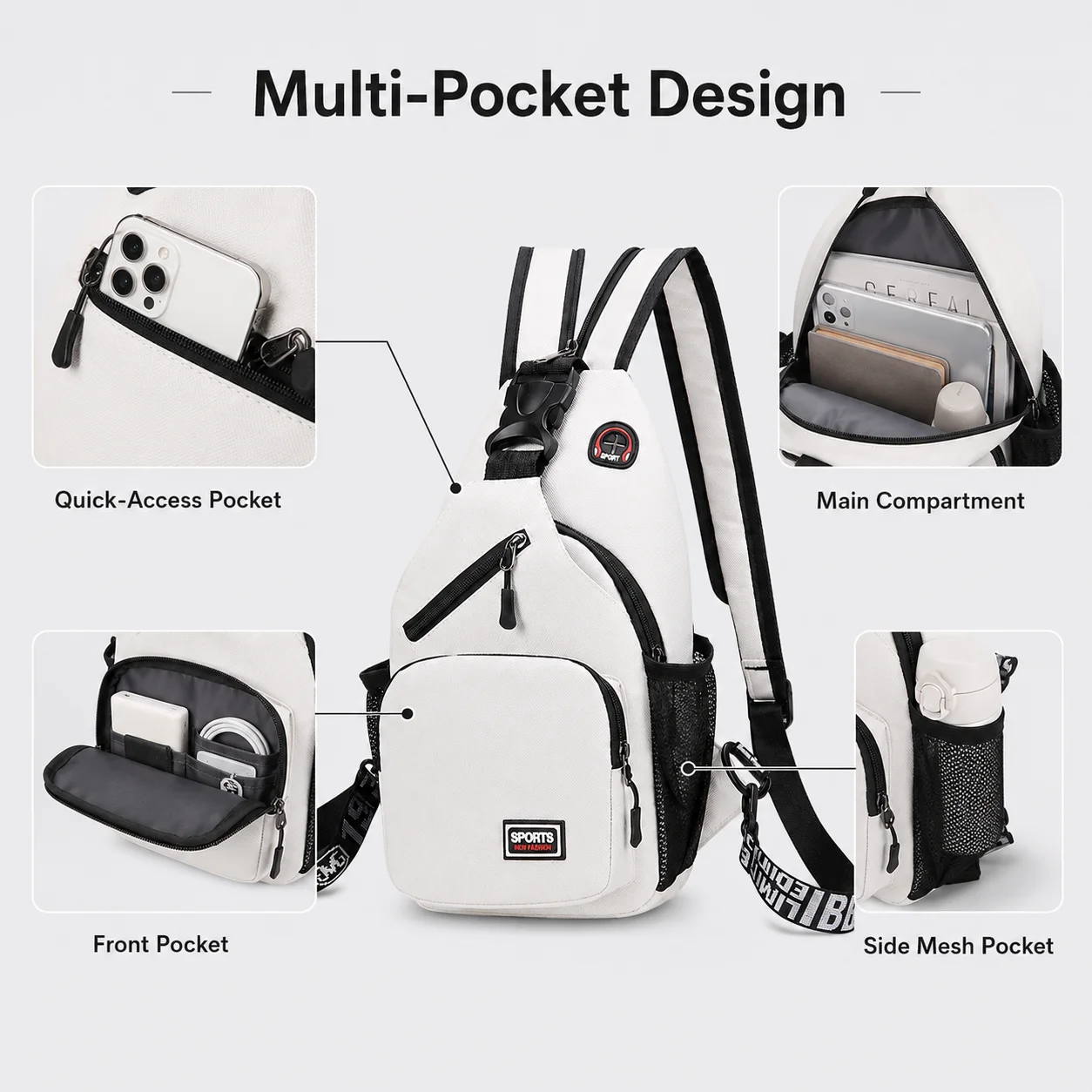 Mochila Convertible de Moda para Mujer y Hombre, Bolso Bandolera de Gran Capacidad, Bolso de Pecho Multibolsillos para Viajes