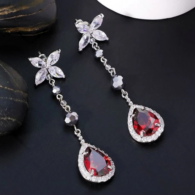 Love And Deepspace Lovebuff Sylus Banquet Red Gem Earrings Removable Drops Peripheral Products Birthday Xmas Gift Delicacy