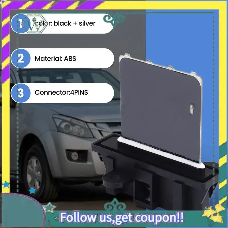 

Модернизированный подходит для 02-12 Isuzu Rodeo D-Max 01-14, резистор вентилятора двигателя вентилятора Nissan X-Trail 8-98049394-0, новый