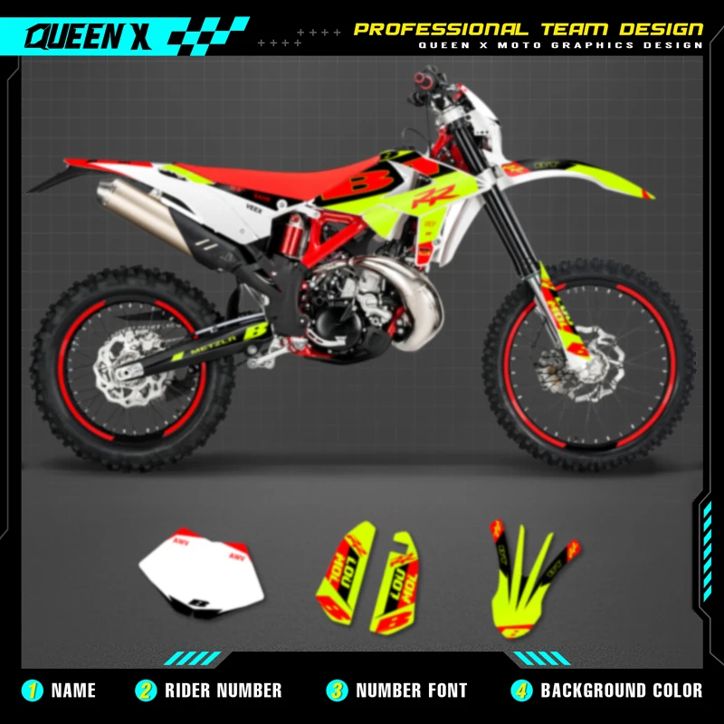 QUEEN X MOTO Motorcycle Team Graphics Decal & Sticker Kit For BETA RR 2018 2019  006