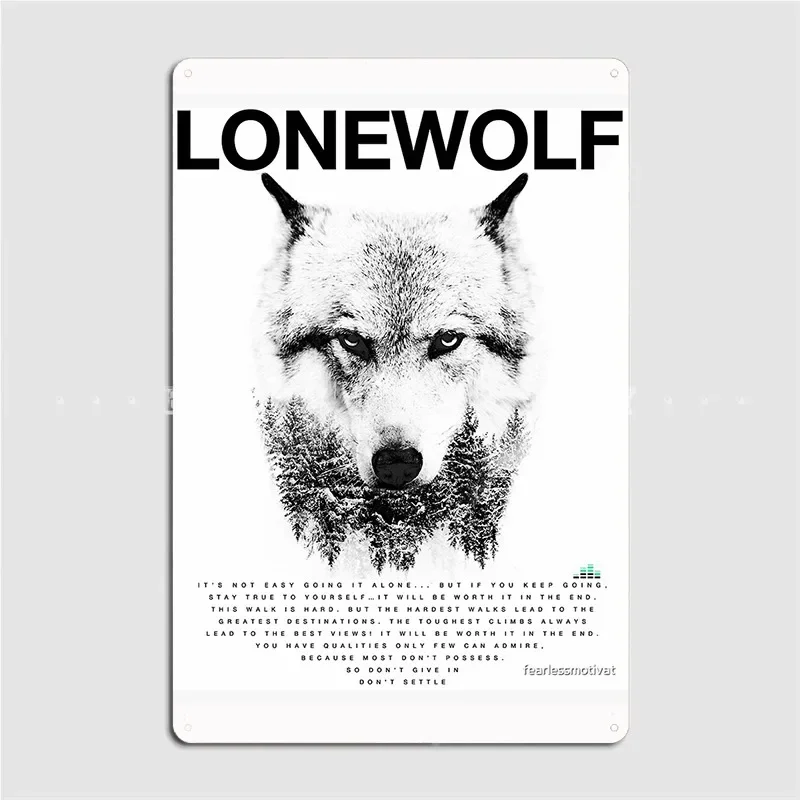 Lone Wolf Metal Sign Wall Cave Cinema Design Poster Tin Sign Posters