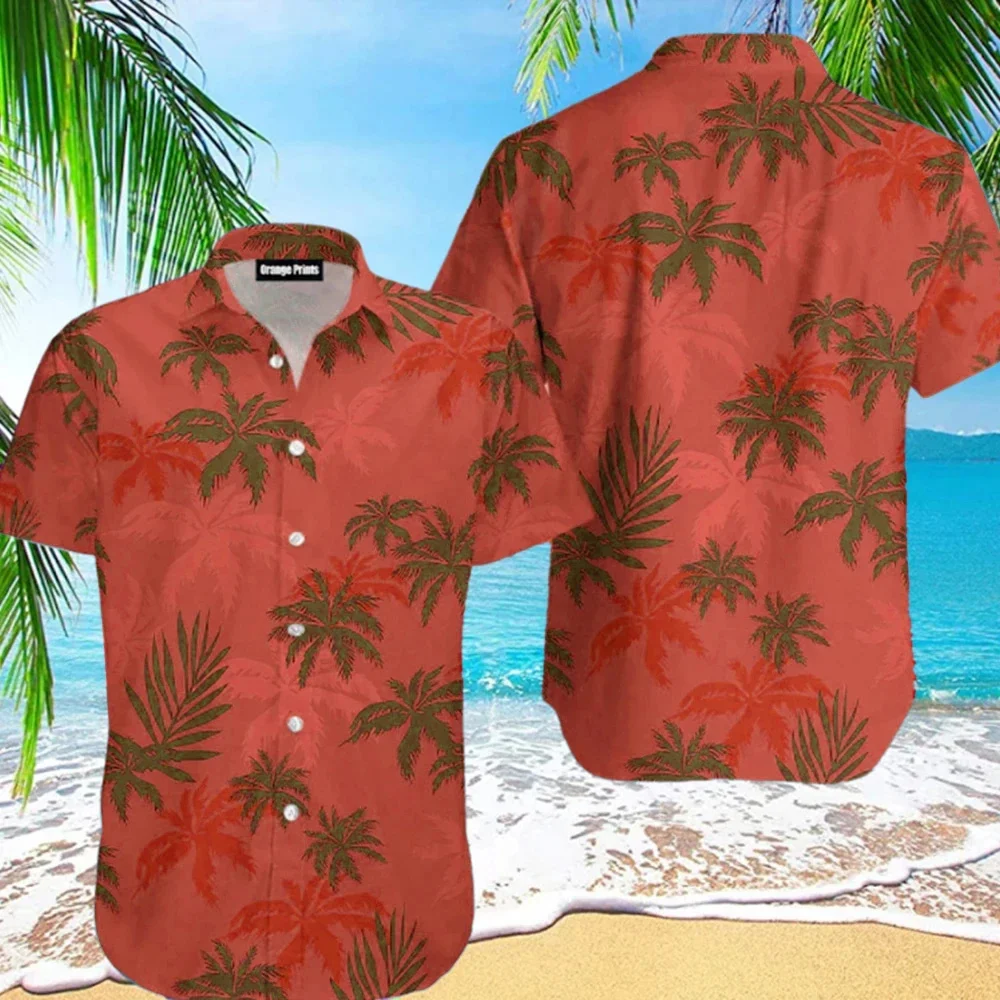 Camisa estampada floral masculina havaiana 3D de coco, tamanho grande, flor de praia, moda verão fresco, moda 5XL, 2024