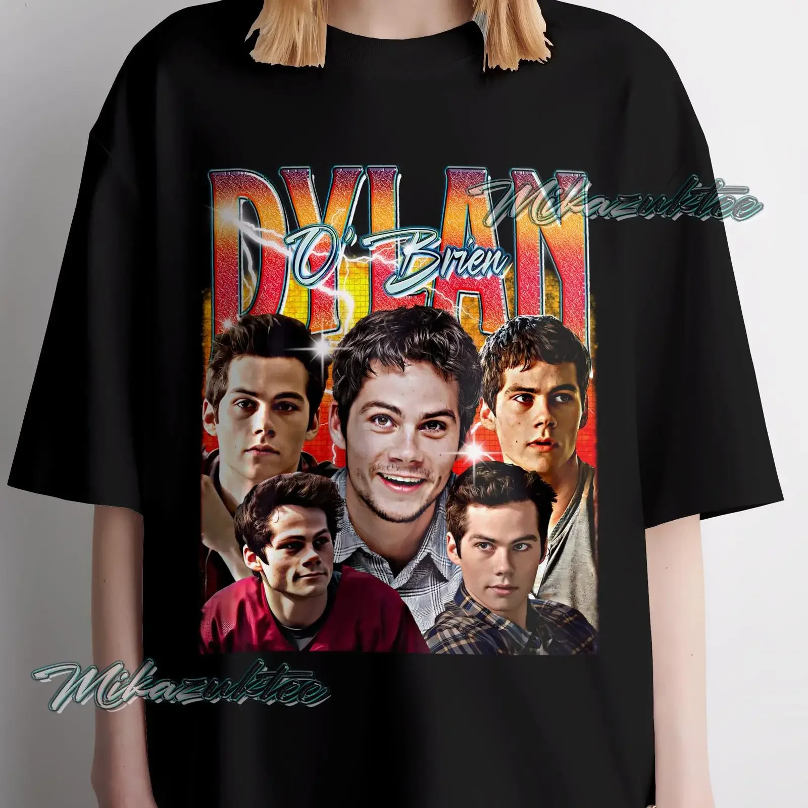 Dylan O'Brien Shirt Vintage-Stil Druck Strukturiertes Textdesign O'Brien T-Shirt Vintage Gewaschen Lässige Mode Grafik Weich Unisex