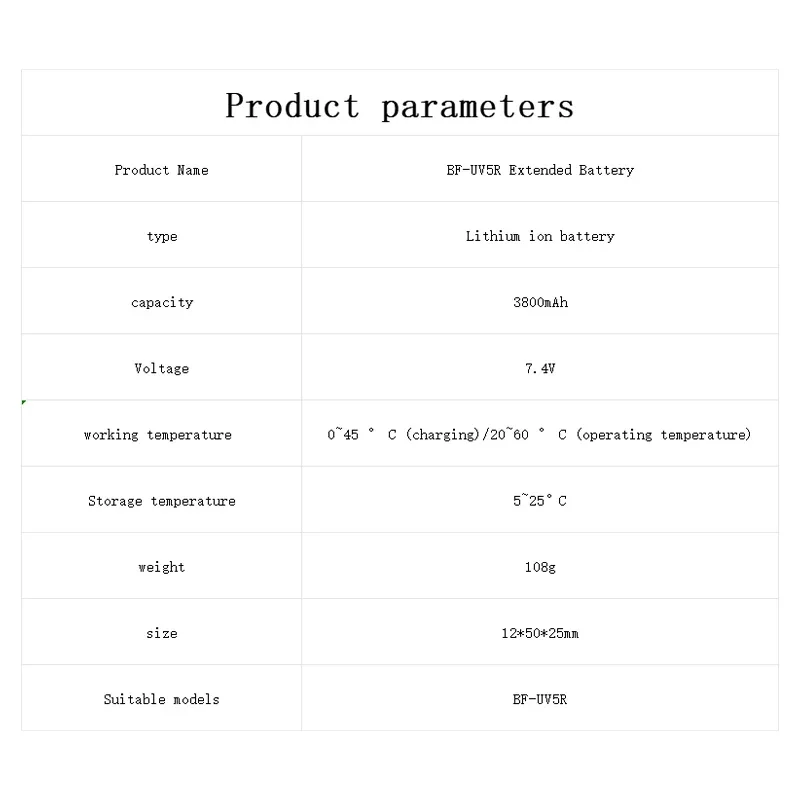 BaoFeng UV-5R Plus 7.4V 3800mAh Rechargeable Batteries UV5R Radio Accessories UV 5R Walkie Talkie Battery BL-5 Extended Battery