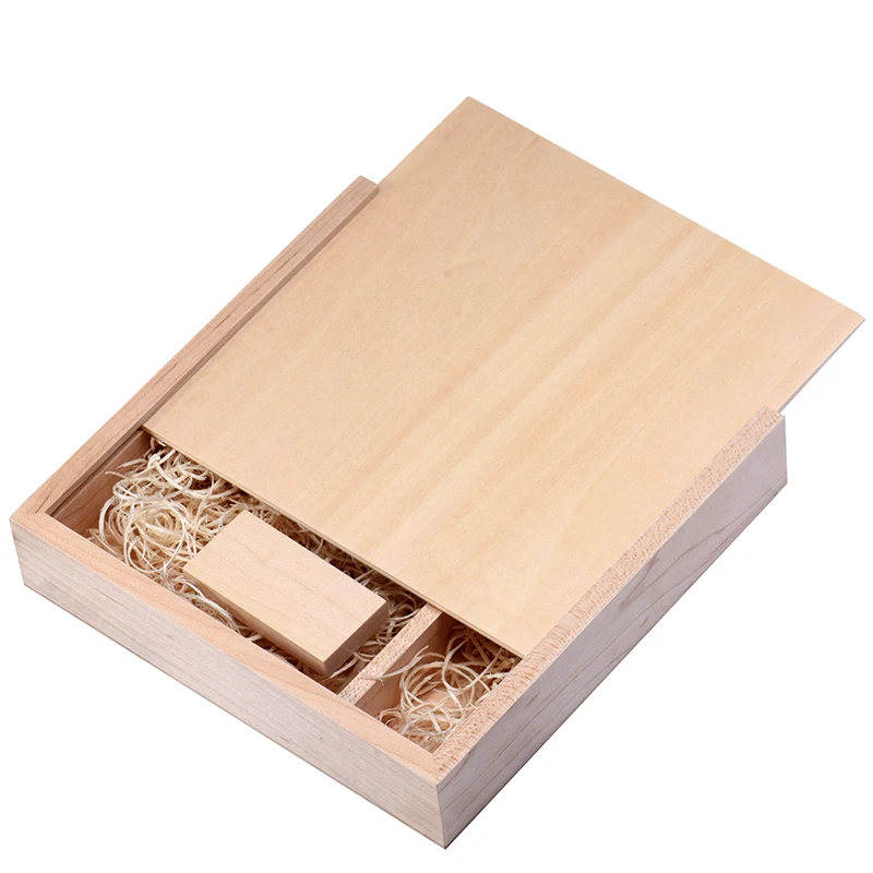 Wood Photo Gift Box USB 2.0 Flash Drives Wedding Custom Pen Drive Real Capacity Memory Stick Photography U Disk 64G