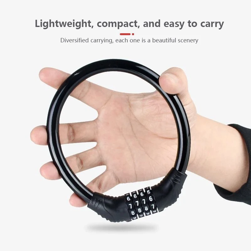 4 Digital Code Bicycle Cable Lock Anti-theft Alloy Steel Road Bike Cable Code Combination Password Lock Security Padlock image 3