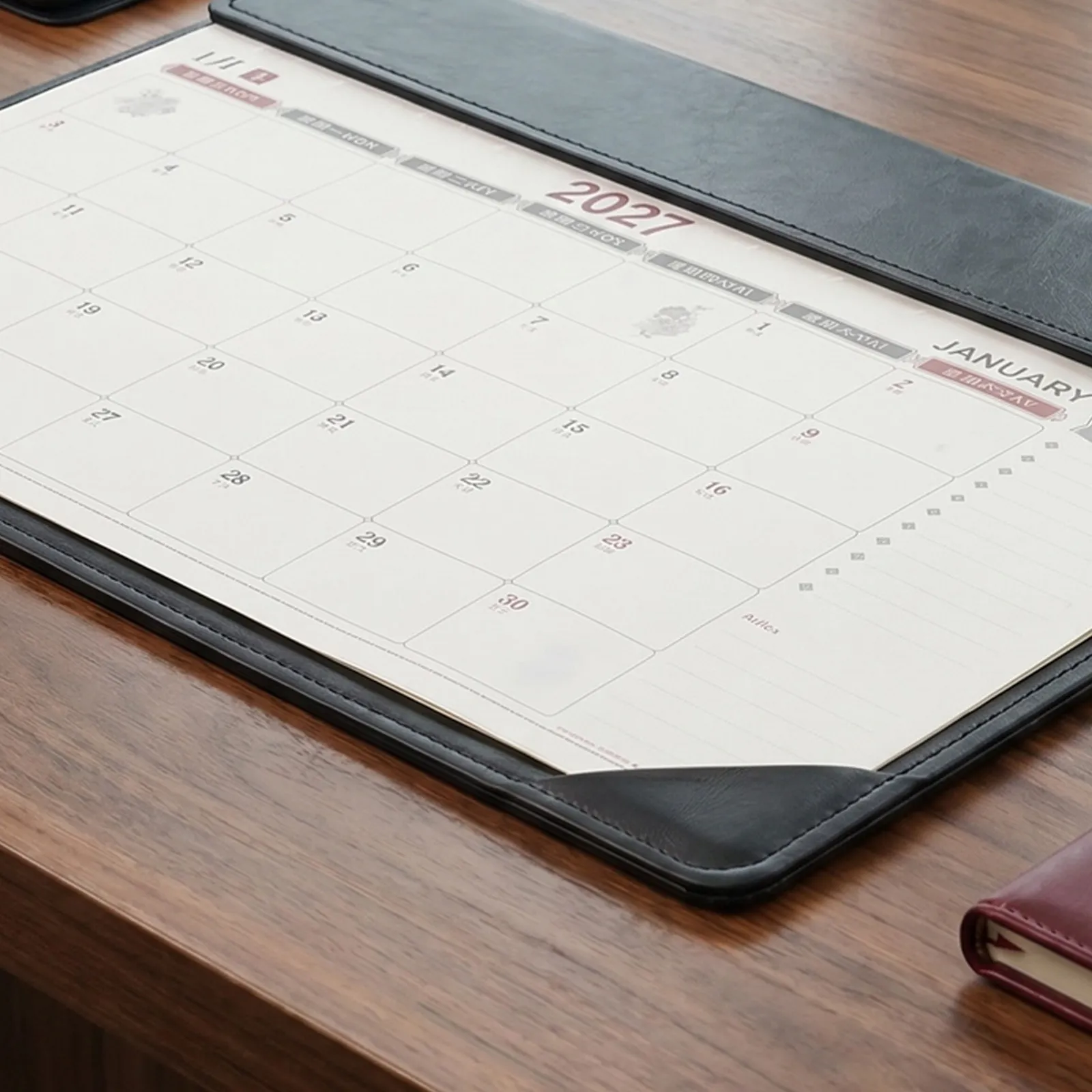 Calendar Desk Pad Large PU Mat Office Desktop Monthly Planner Computer 40x80cm Waterproof Resistant