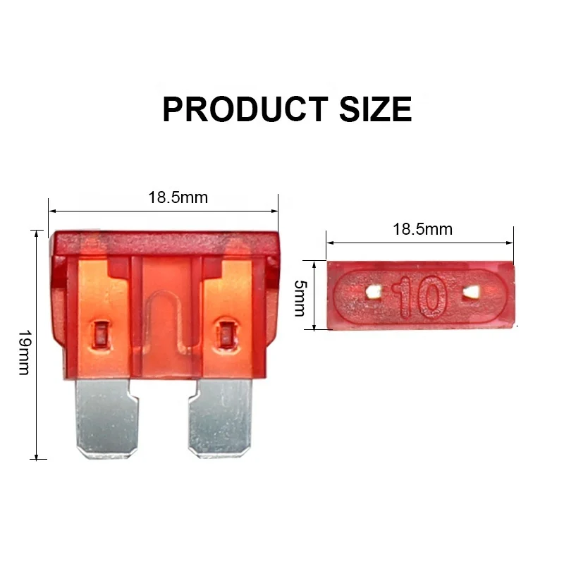 100 PCS Profile Medium Siz Blade Type Assortment Set Auto Car Truck 2.5/3/5/7.5/10/15/20/25/30/40A Fuse With Box Clip