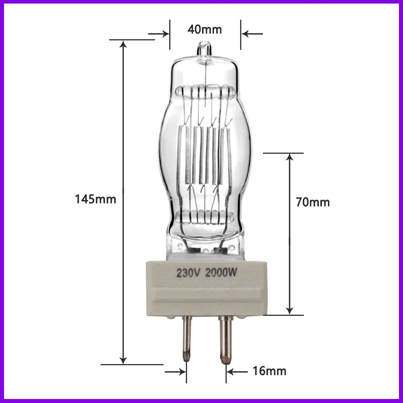 2000W Suez Canal Light GY16 Tungsten Wire Light Bulb Ship Searchlight CP/72 Sweeping Sea Light Bulb FTM