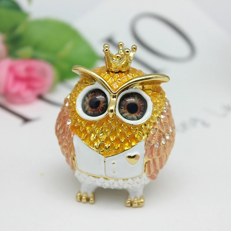 New enamel inlaid diamond crown owl Mr. creative home decoration