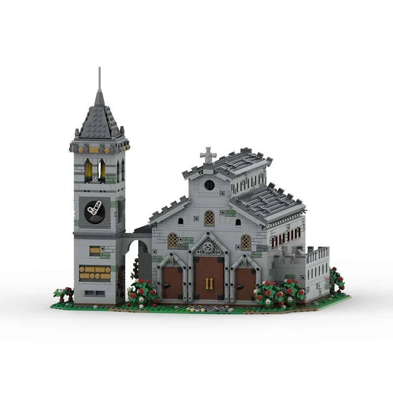 Castle Series Moc Building Blocks Medieval Cathedral Model Technology Bricks Architectural DIY Assembly Street View Toy For Kid