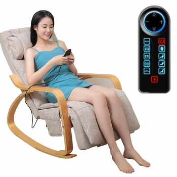 Image Electric Massage Rocking Chair, Back Lumbar Cervical Kneading,Heating Vibration Mobile Rollers, with Pillow Washable