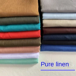 100% Linen Plain Flax Hemp Clothing Fabric Casual Pants Dress Robe Fabric Cool Breathable Retro by Meter