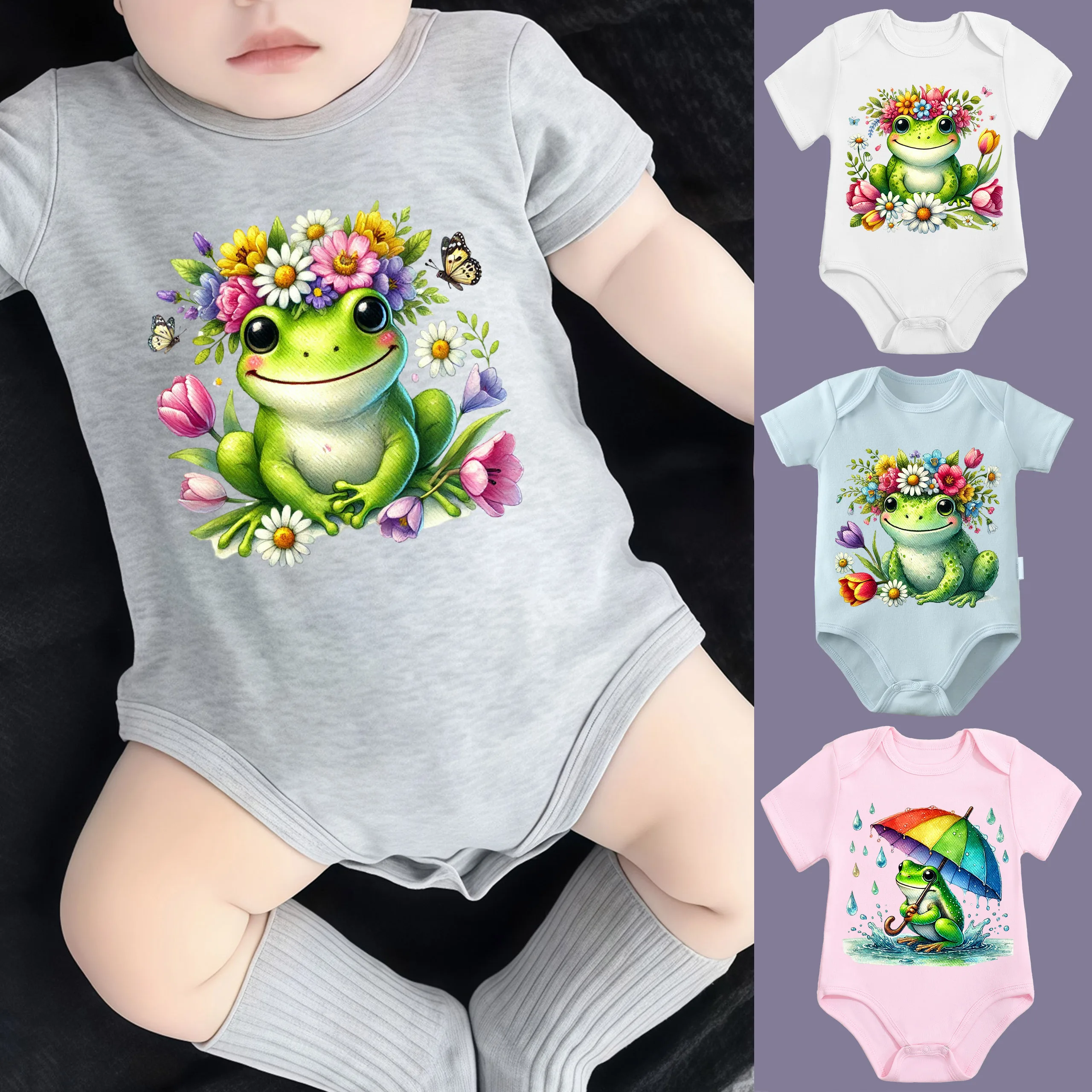 

Комбинезон-боди из 100% хлопка в стиле ретро «Счастливый дождливый день» – удобная одежда для новорожденных от 0 до 12 месяцев