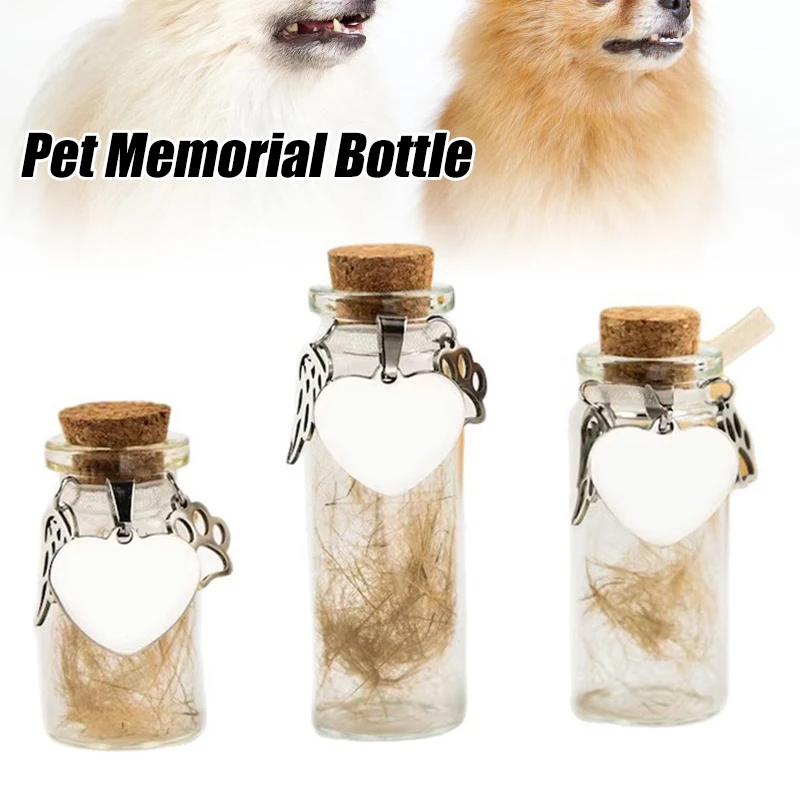 الحيوانات الأليفة زجاجة تذكارية لشعر الحيوانات الأليفة الكلب القط الفراء زجاجات تذكار تخزين عرض الحيوانات الأليفة جرة تذكارية الحاويات هدية لمحبي الحيوانات الأليفة