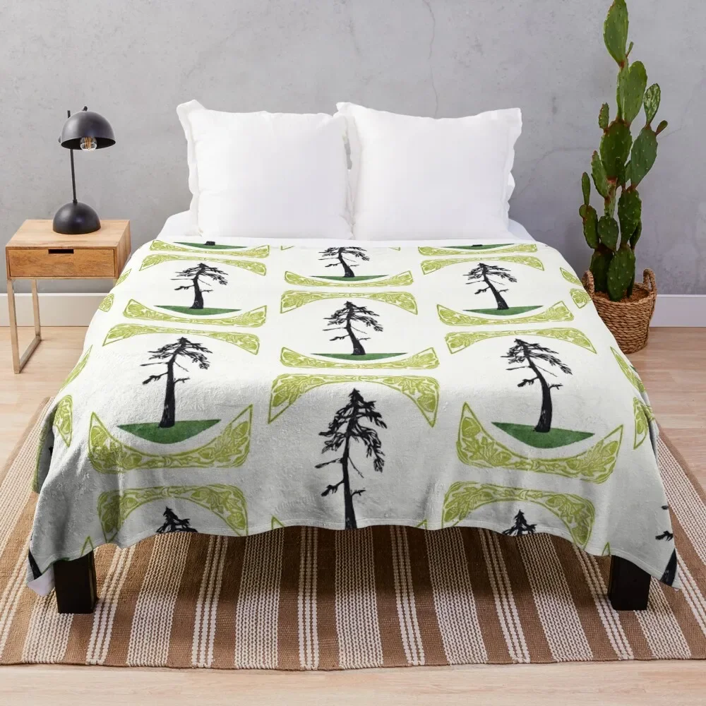 

Proud Pine Throw Blanket Nap Hair Bed linens Retros Blankets