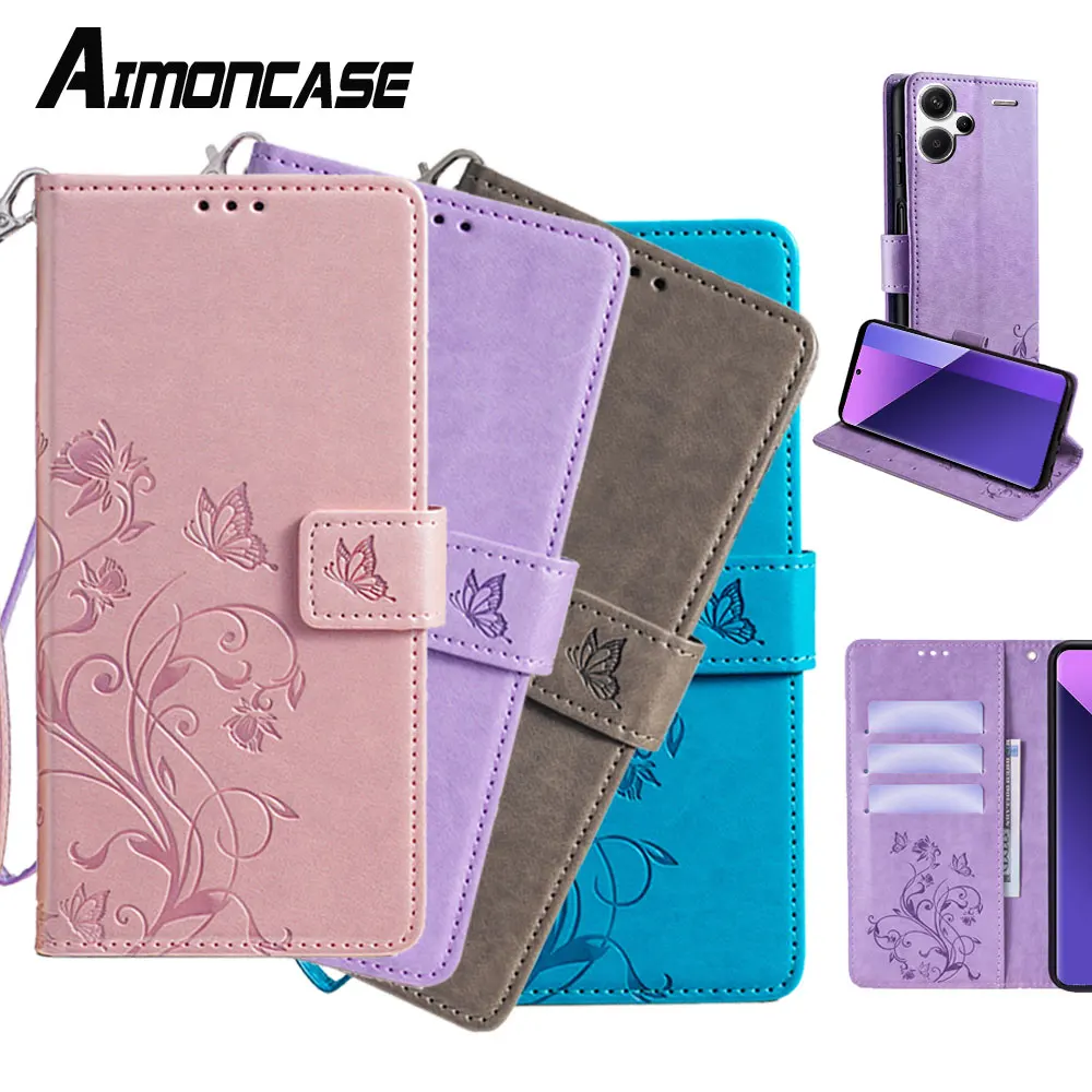 Für Redmi 13C 13 Fall Geprägte Einfarbig Leder Brieftasche Fall für Xiaomi Redmi Hinweis 13R 13 Pro Plus Turbo 3 Schutzhülle