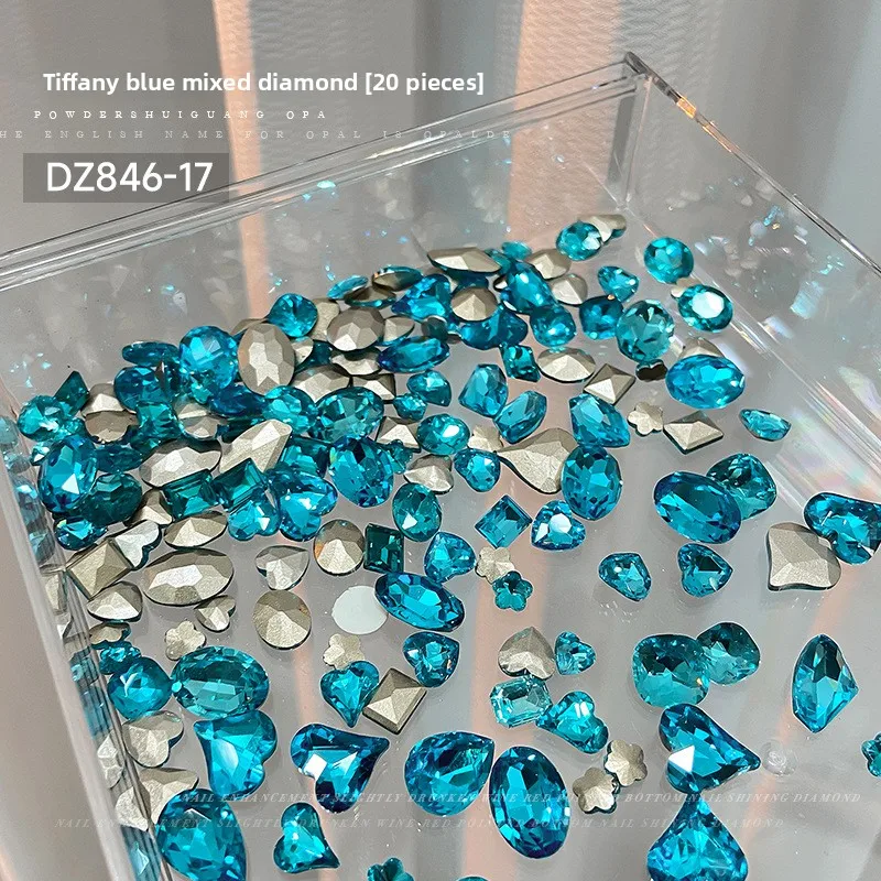 Gemischte Trendige Candy-Soda Spitzrückseitige Nagelrhinestones Kristall Bunte Herz-Candy Unregelmäßige Nageldiamanten Großhandel 6-14mm – Detail 16