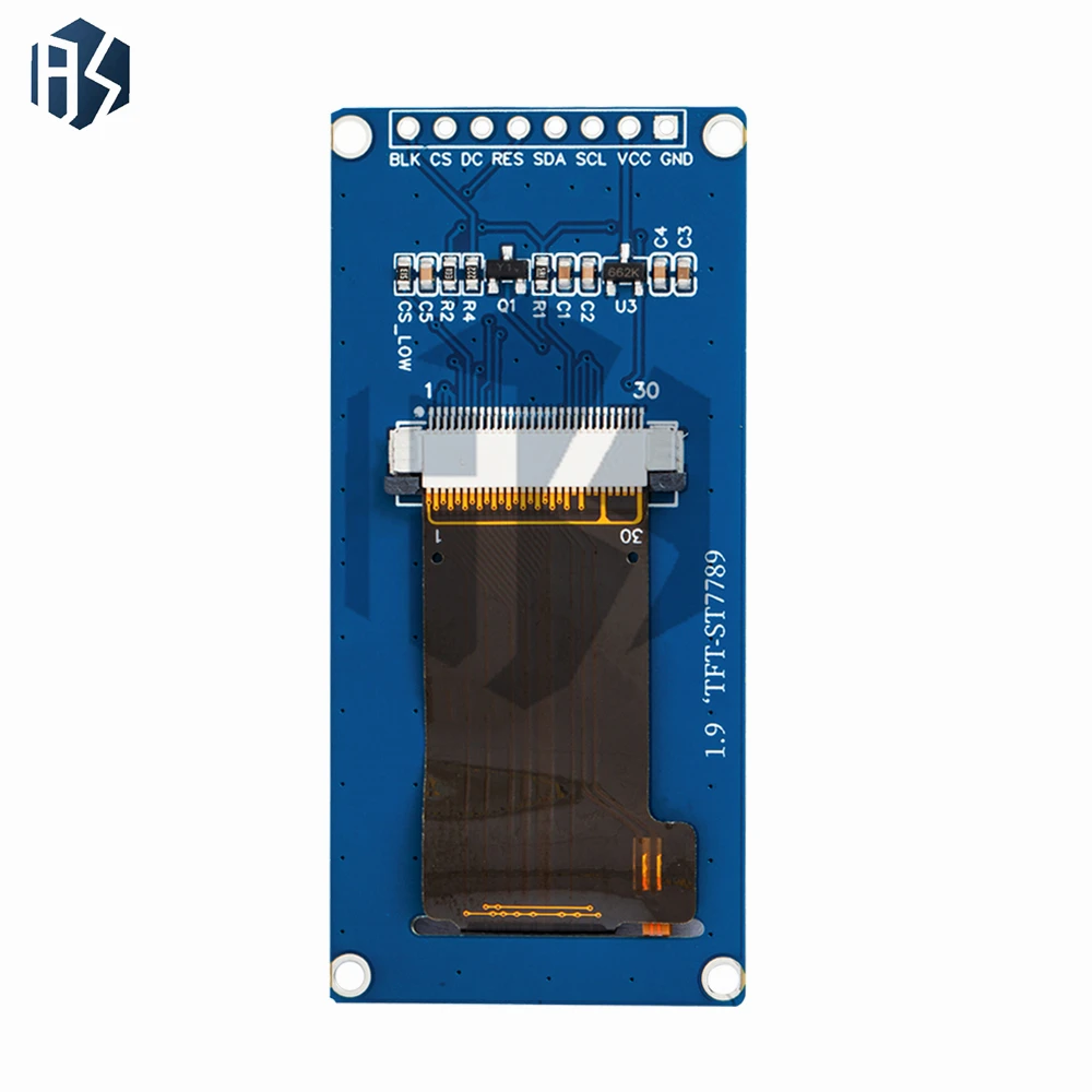 وحدة عرض ملونة IPS TFT جديدة مقاس 1.9 بوصة: زاوية رؤية كاملة، 170 × 320 عالية الوضوح - واجهة تسلسلية SPI