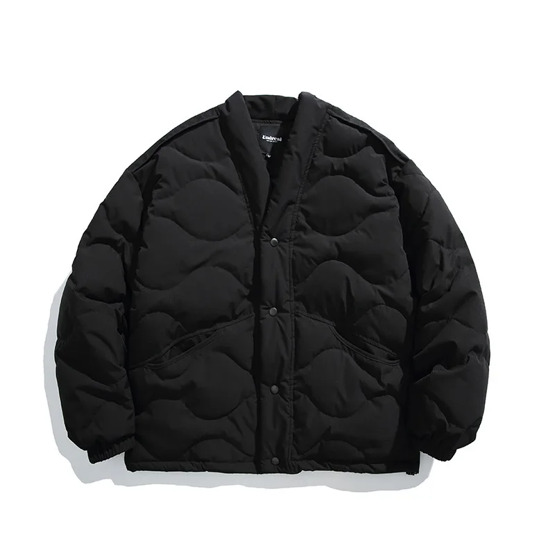 

Утепленная хлопковая рабочая куртка унисекс свободного кроя в винтажном стиле с V-образным вырезом, теплая верхняя одежда, удлиненная, из полиэстера