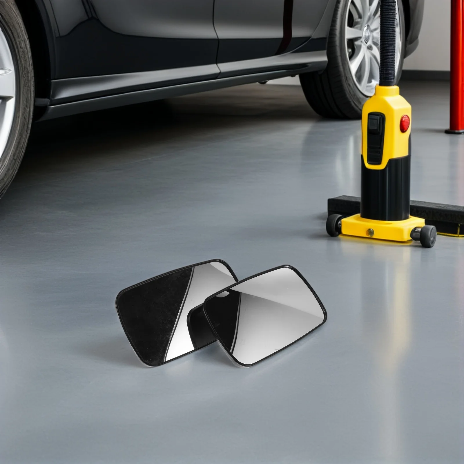 

2Pcs Universal Forklift Rearview Mirror Wide-Angle Safety for Trailers Tractors Impact-Resistant Quick-Mount Black