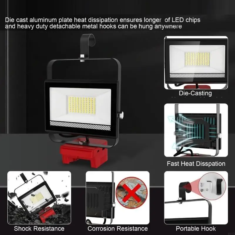 

Перезаряжаемый рабочий фонарь с регулируемой головкой, высокий люмен для темных условий, кемпинг и строительство, с функцией