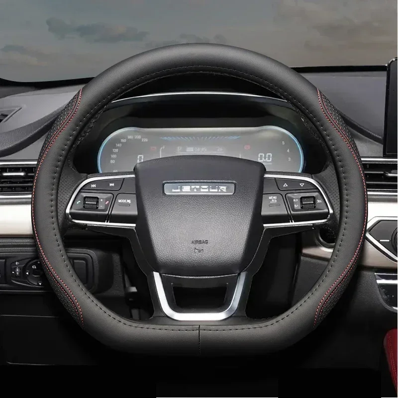 

Universal Car Steering Wheel Cover for Jetour X70 Coupe X90 X70M X95 PLUS Car Accessories Interior Protection Genuine Leather