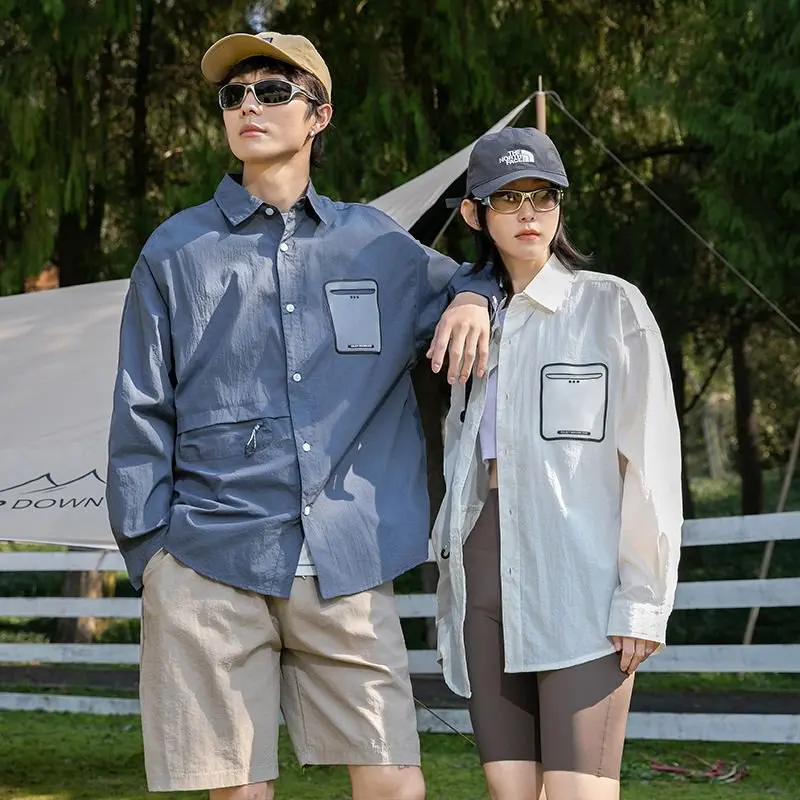 Men Women Outdoor Fashion Loose Casual Quick Dry Long Sleeve Sunscreen Cargo Shirt Cityboy Summer UV Protection Shirts Blouses