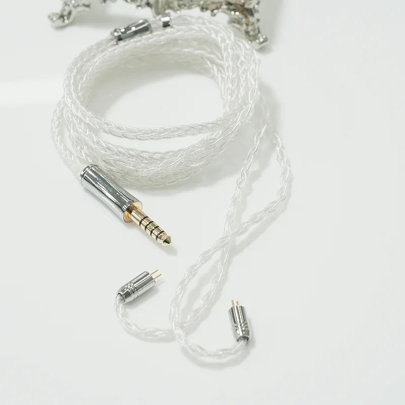 XINHS HIFI A12 8 Core Silver Plated Single Crystal Copper IEM Upgrade Cable 2.5mm 3.5mm 4.4mm Balanced Audio Replacement Wire