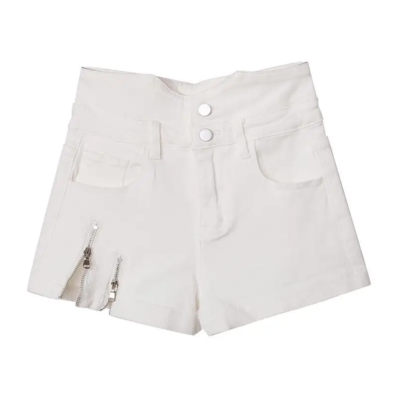 Nuevos pantalones cortos de mezclilla para mujer Boxer de cintura alta pantalones vaqueros cortos blancos mujer Kpop tendencia de verano 2025 trajes ropa de moda Wh5