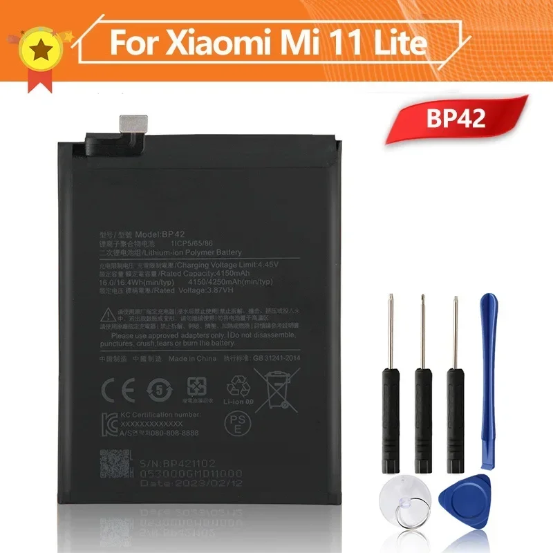 

Production in 2024 Phone Battery BP42 4250mAh For Xiaomi Mi 11 Lite Replacement Battery High Quality Batteries With Tool