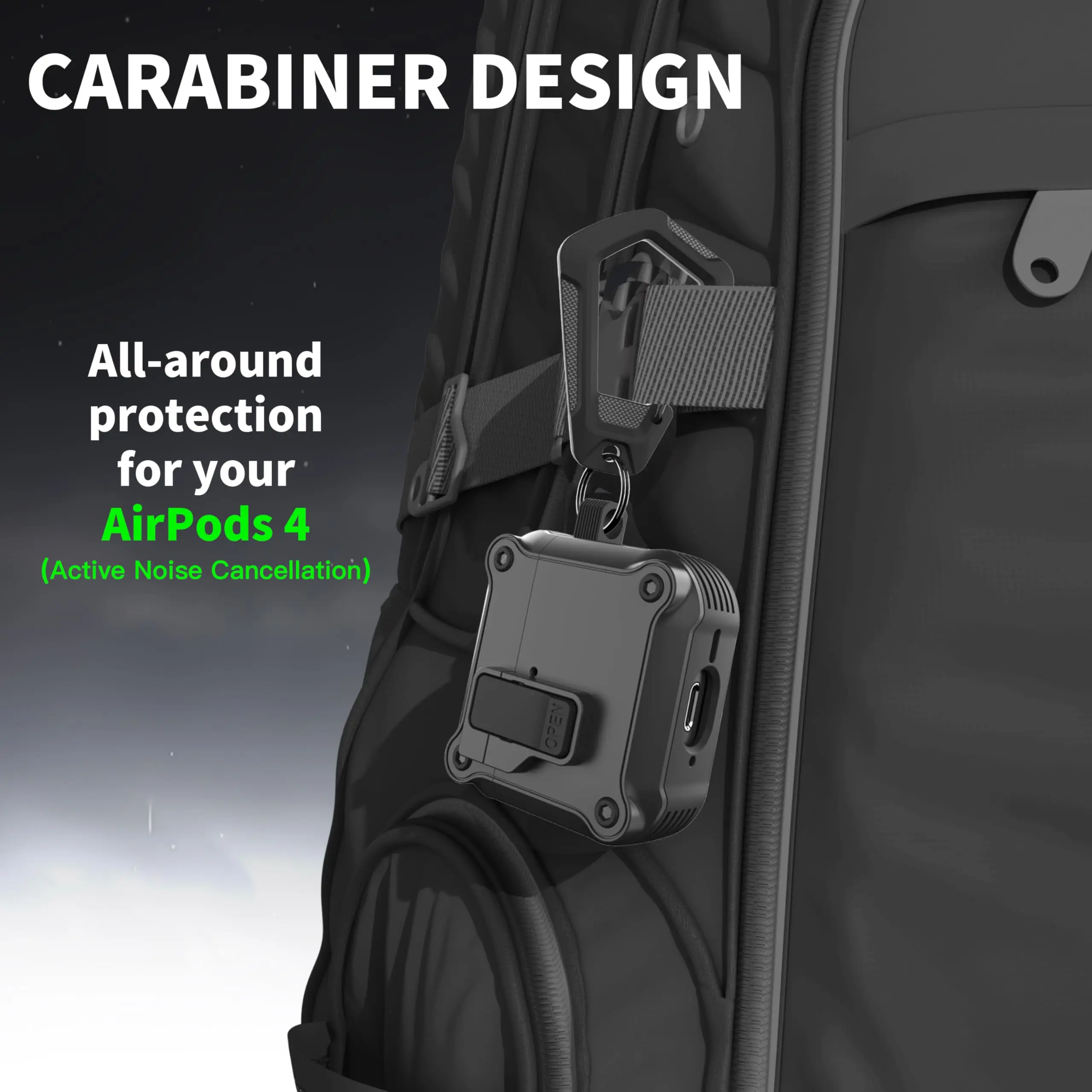 حافظة واقية ضد الماء لـ Airpods 4 ، حافظة تبديل الشحن مع سلسلة مفاتيح ، حافظة سماعة أذن فاخرة لجيل 4