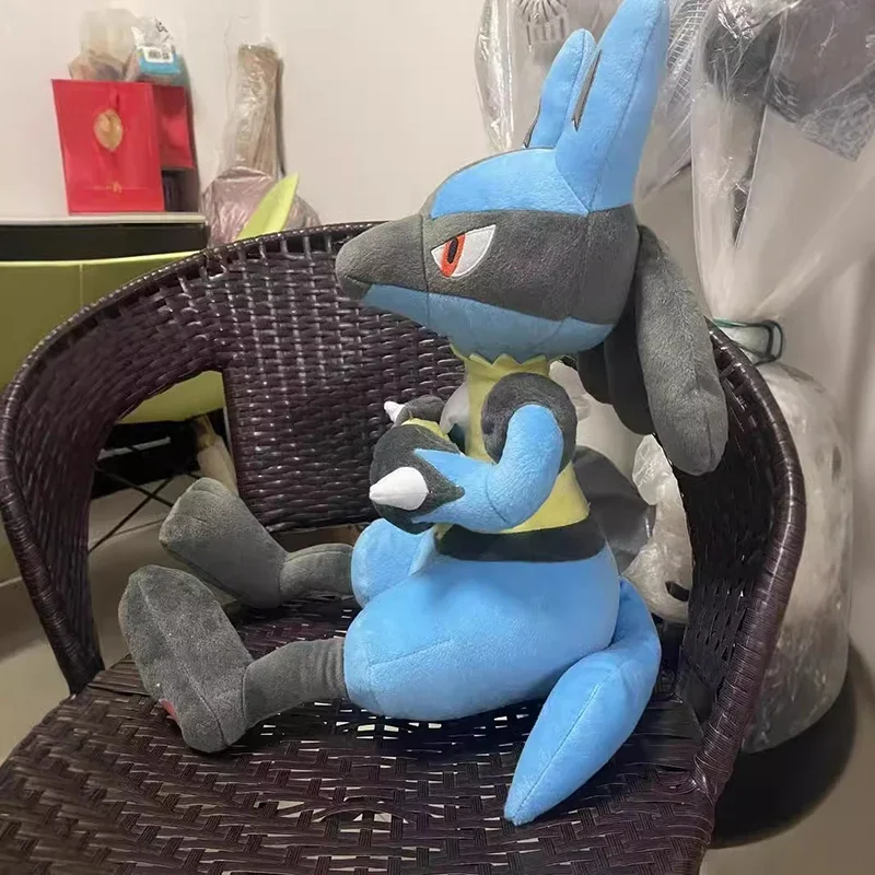 30cm Lucario duże pluszowe zabawki Pokemon Anime lalka śliczna ozdoba kolekcja Pokémon wypchana poduszka pluszowa prezent dla dzieci