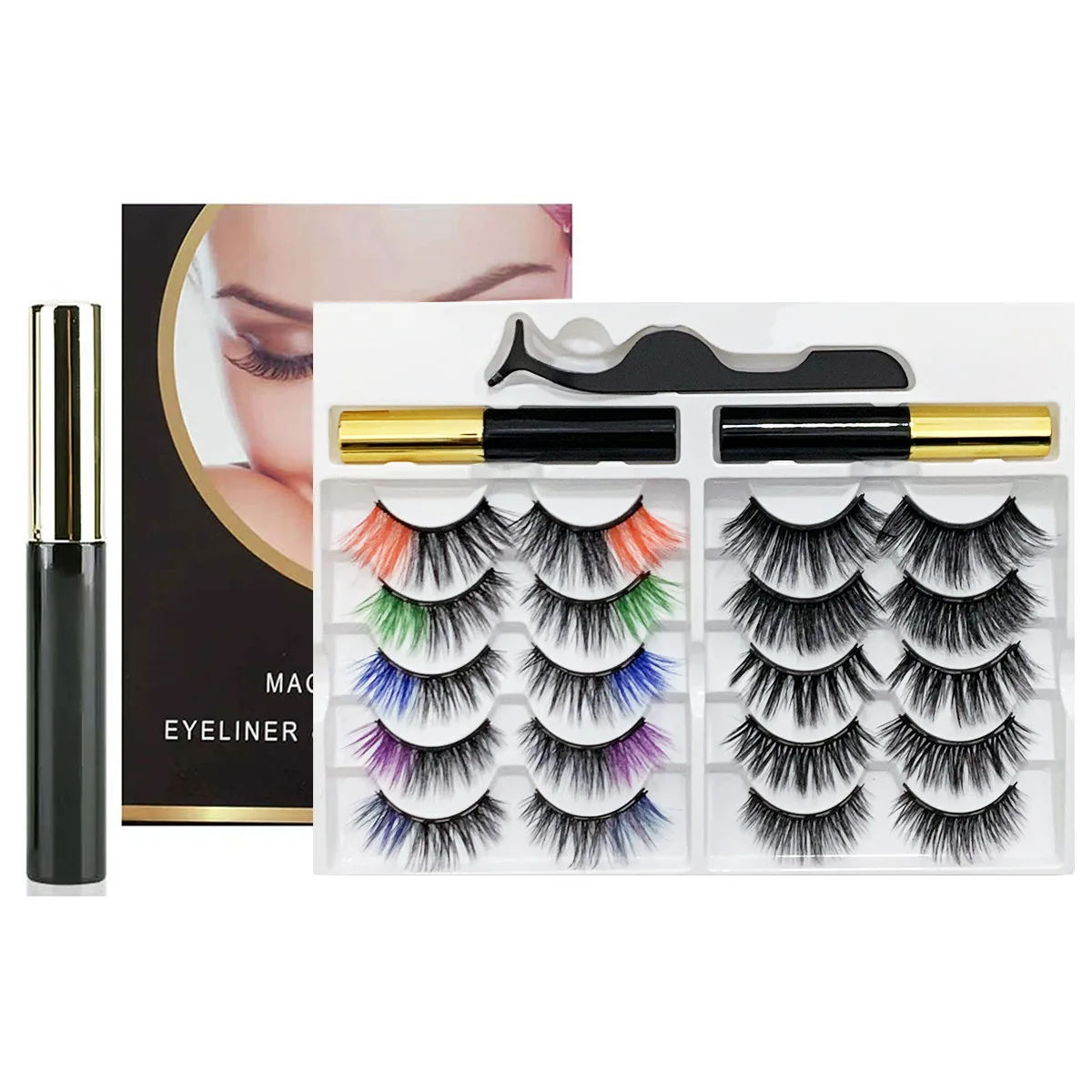 Magnetic Eyeliner, Magnet Eyelashes, False Eyelash, Natural Eyelashes, Tweezers, False Eyelashes, Factory Wholesale
