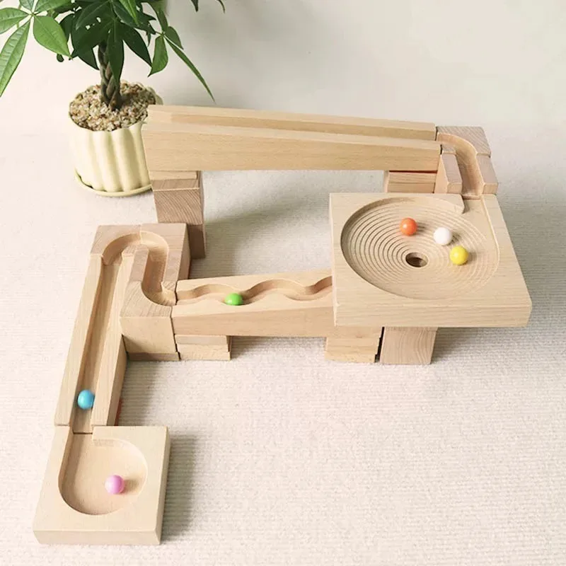 Marble track building block early childhood education logic training slider track toy