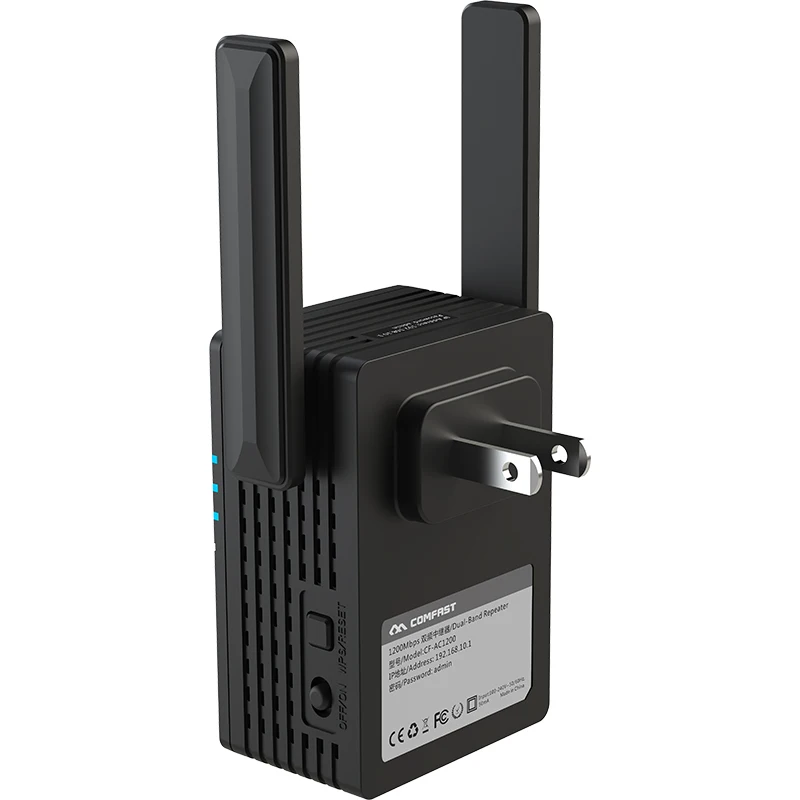 Repetidor Wifi inalámbrico de banda Dual de largo alcance de 1200Mbps 2,4 + 5Ghz amplificador de señal de alta potencia extensor Wi fi amplificador