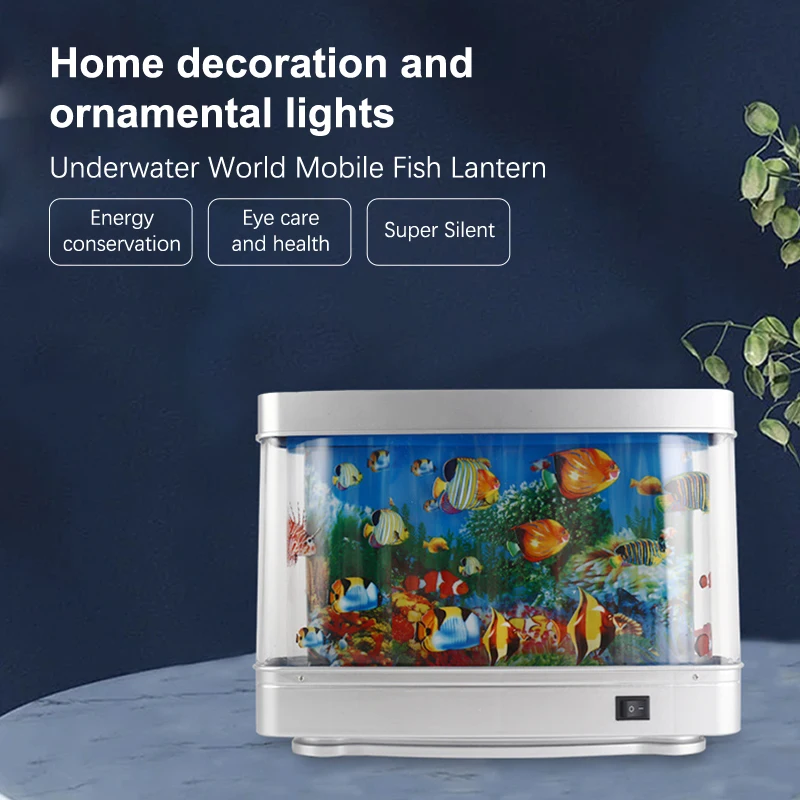 

Mini Ornamental Fish Aquarium Decorative Light Fish Tank Home Decoration Creative Desktop Aquarium Table Lamp Landscape Lamp