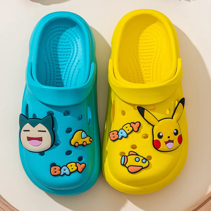 Pokemon Pikachu Hole Sandals Squirtle Charmander Slippers Sandals Anime Kawaii Home Beach Shoes Summer Slippers Kids Xmas Gift