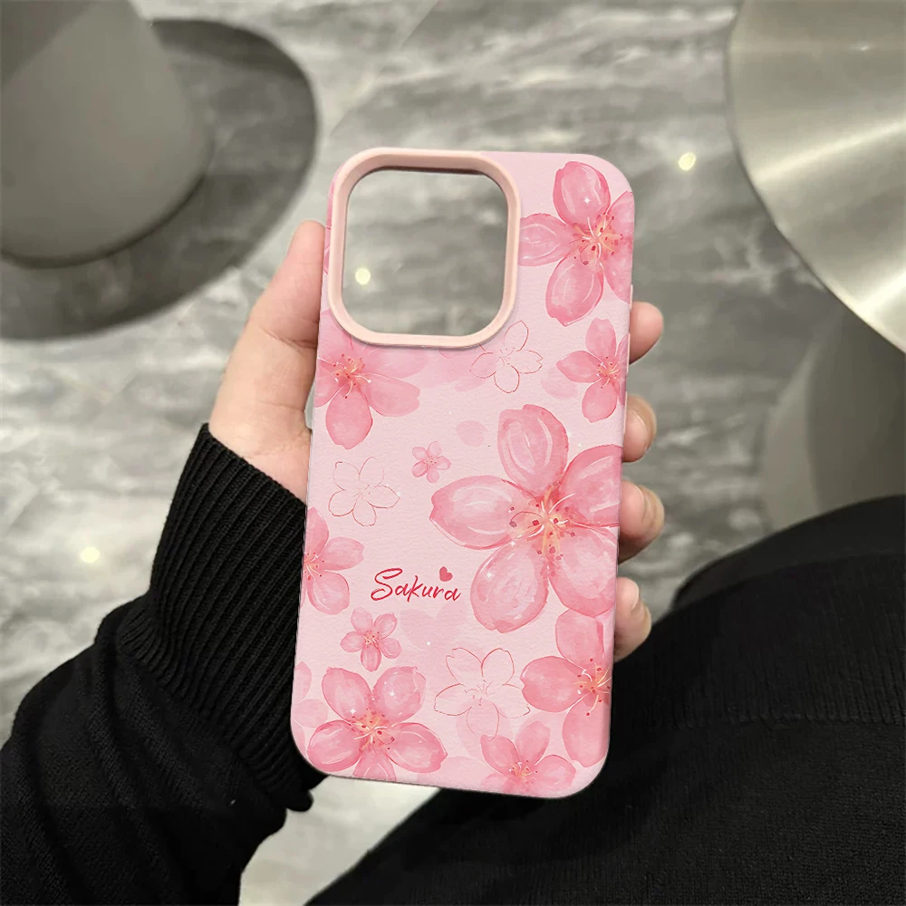 Kirschblüten-Sakura-Handyhülle für iPhone 17 16 15 14 13 12 Pro Max 16 15 14 Plus 17 16 15 14 Pro 17Air Silikon-Matt-Cover – Detail 7